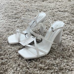 Zara White Strap High Heel Sandal
